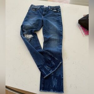 Frame Denim Indigo Straight Leg Jeans